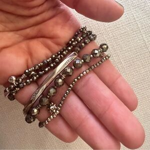 Kendra Scott Pyrite Stretch  Bracelet Stack ( 5 bracelets )